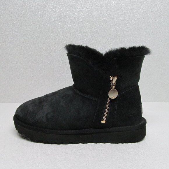 UGG Bailey Zip Mini Boot Leather Sheepskin size 7 - Picture 3 of 10